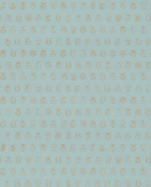 Eijffinger PIP Studio 55-375031, non-woven wallpaper türkis blue gold ladybird