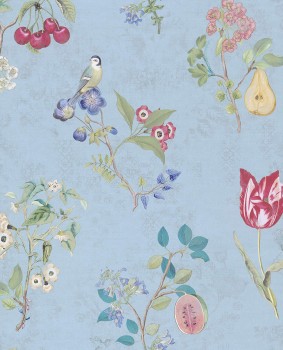 Eijffinger PIP Studio 55-375024, Vliestapete hellblau Blumen