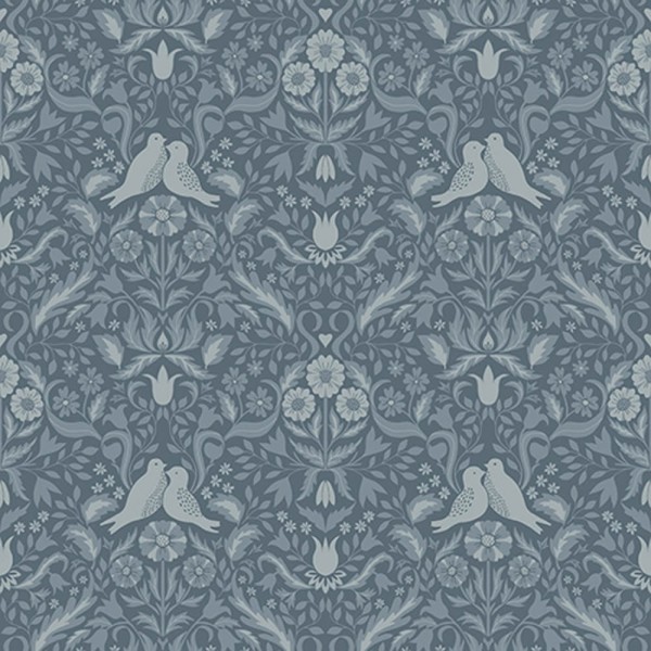 Birds pattern wallpaper blue Ekbacka 014028