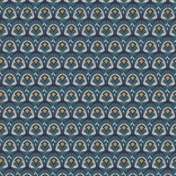 Wallpaper blue graphic seashells 48-74000590 Casamance - Portfolio