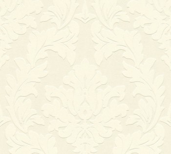 Velourtapete AS Creation Castello 33580-1, 335801 creme große Ornamente