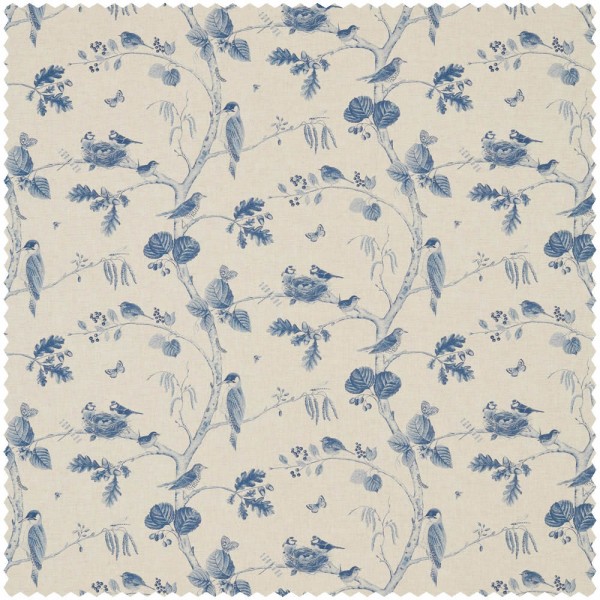 Birds and butterflies cream furnishing fabric Sanderson Arboretum 225510