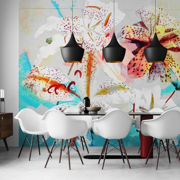 Tigerlilly design wallpaper Japan dining room 18034-HTM GMM Hohenberger