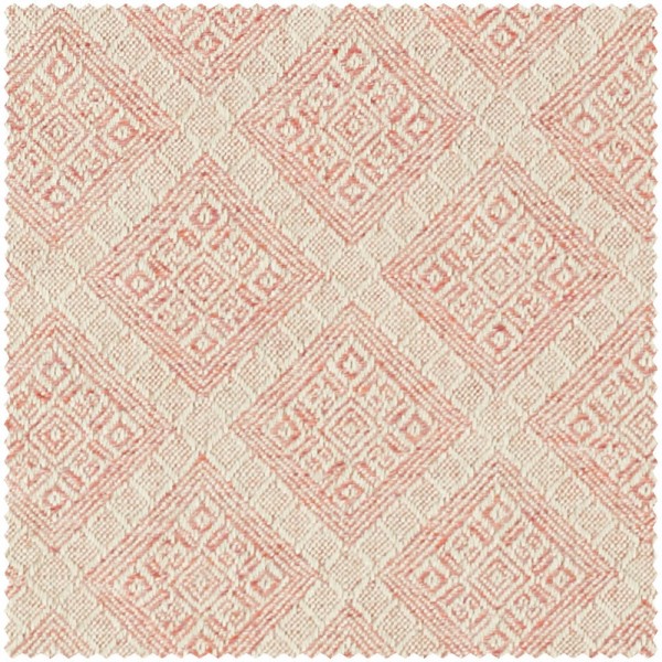 two tone tile pattern coral furnishing fabric Sanderson Caspian DCAC236916