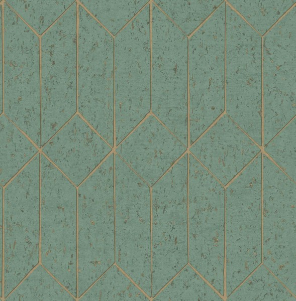 non-woven wallpaper tile look green 026704