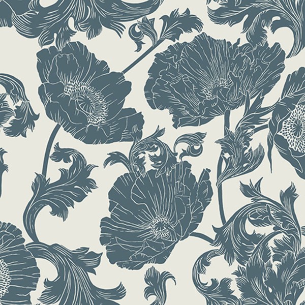 Flower pattern wallpaper blue Rasch Textil Ekbacka 014023