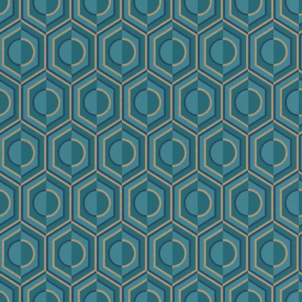 geometric pattern green non-woven wallpaper Sophia Rasch 710144