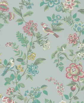 Eijffinger PIP Studio 55-375061, Vliestapete hellblau Blumen