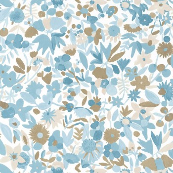 Blumenmuster Blau Tapeten Caselio - Imagination Texdecor IMG102196027