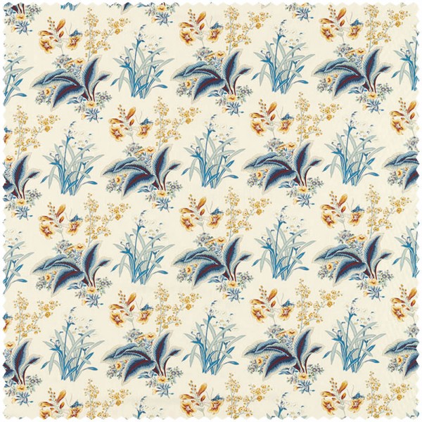 delicate flowers and grass cream furnishing fabric Sanderson Arboretum 227063