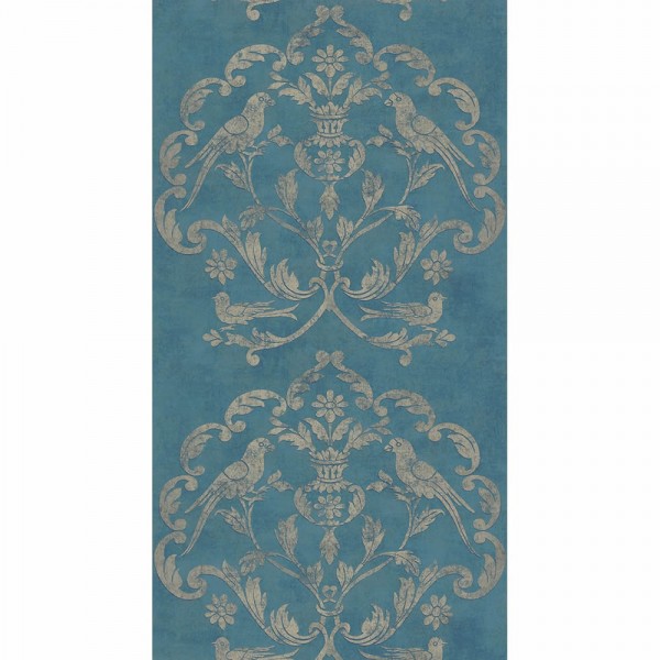 36-PALA83616420 Texdecor Casadeco - Palazzo petrol vinyl wallpaper ornaments