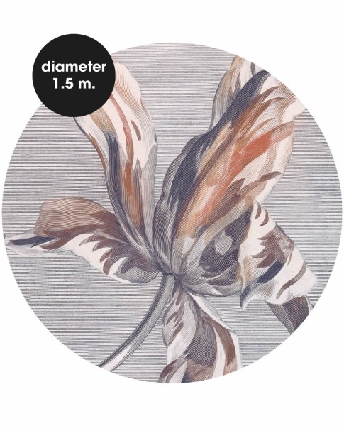 Blumenmuster Grau/orange Wandbild Wallpower Favourites Eijffinger 309110