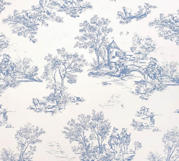 Casa Deco - Chantilly 36-CHT22876912 decorative fabric blue Toile de Jouy