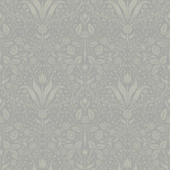 wallpaper flower ornaments gray 034008