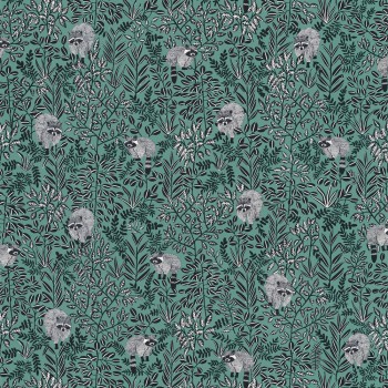 Texdecor Caselio - Hygge 36-HYG100547918 Wallpaper Raccoon Turquoise