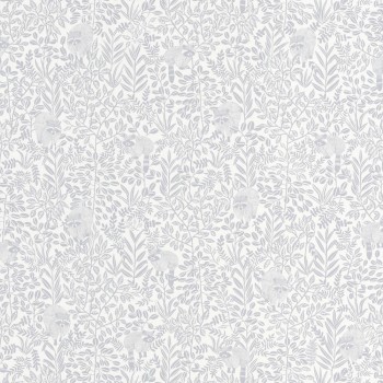 36-HYG100549100 Wallpaper Caselio - Hygge raccoon white blue gray