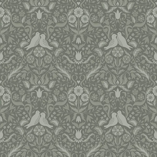 Pattern wallpaper pigeons green Ekbacka 014029