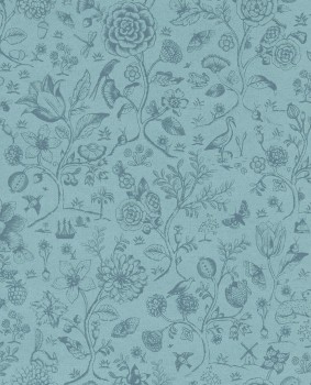 Eijffinger PIP Studio 55-375012, Vliestapete blau Blumen