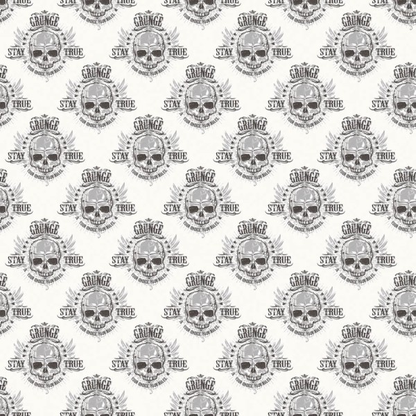 Weiß und schwarze Tapete Skull Grunge Essener G45365