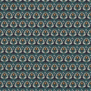 Wallpaper Shells Green Graphic Casamance - Portfolio 48-74000492