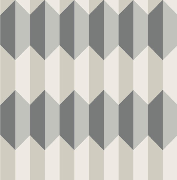 Grau und creame Vliestapete Grafisches Rauten Muster Charleston Rasch Textil 031800