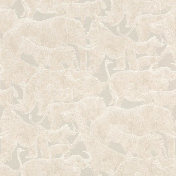 Vliestapete wilde Tiere beige 291574