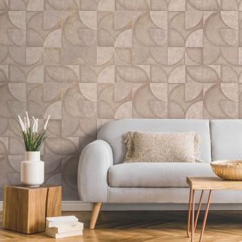 non-woven wallpaper arches, lines brown 026748