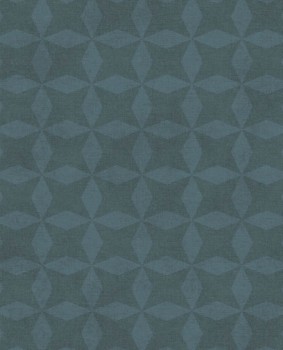 55-379023 Eijffinger Lino graphic pattern petrol non-woven wallpaper