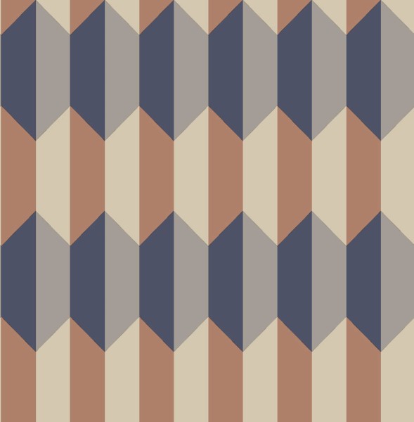 Multicolored non-woven wallpaper Geometrically stylistic Charleston Rasch Textil 031806