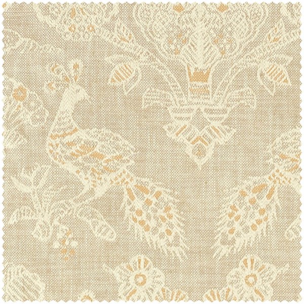 peacocks and plants cream furnishing fabric Sanderson Caspian DCAC236920