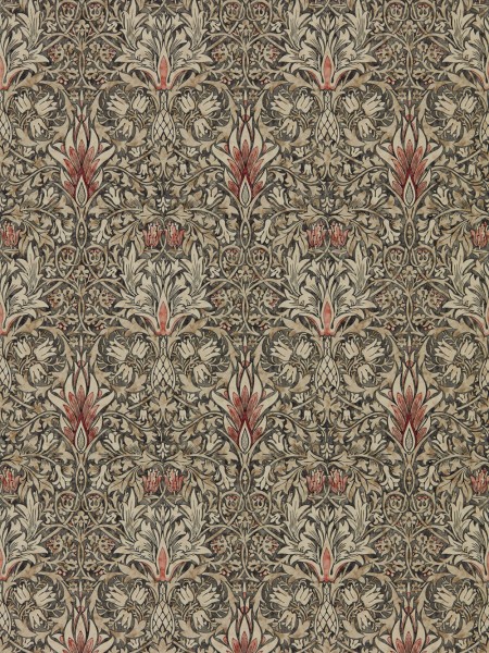 Wallpaper stylized floral pattern black DCMW216870