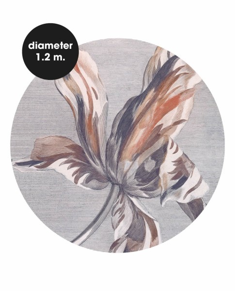 flower pattern mural grey/orange Wallpower Favorites Eijffinger 309109