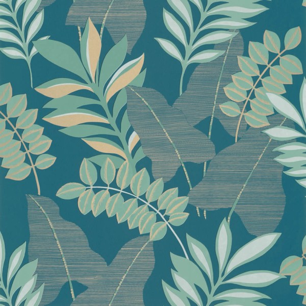 Different leaves green non-woven wallpaper Caselio - Escapade Texdecor EPA102326618