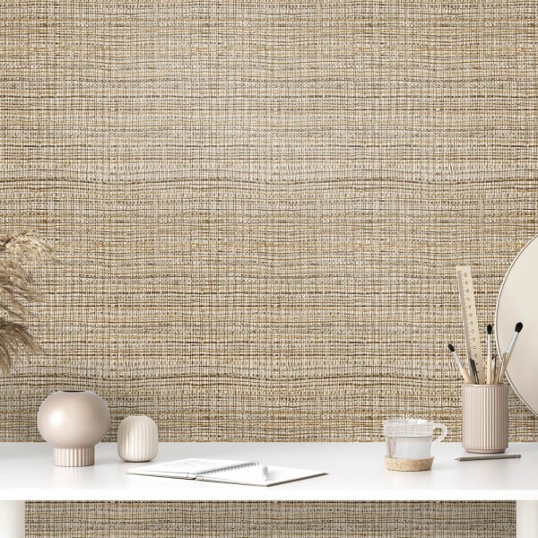 Woven Thread Pattern Brown Wallpaper Salt Hohenberger 27096-HTM