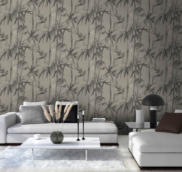 wallpaper bamboo leaves brown 1522