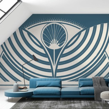 Blume blau Wandbild Wohnzimmer 18041-HTM GMM Hohenberger