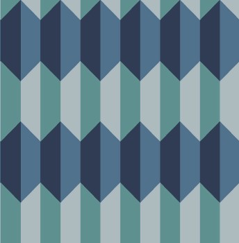 Klassisch Grafisch Blau und türkis Tapete Charleston Rasch Textil 031802