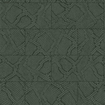 non-woven wallpaper tile pattern dark green 347789