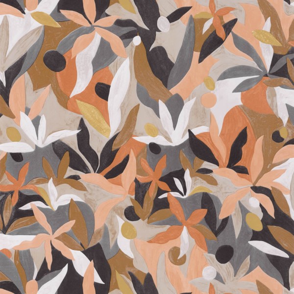 Artistic pattern non-woven wallpaper terracotta beige Caselio - Imagination IMG102169919