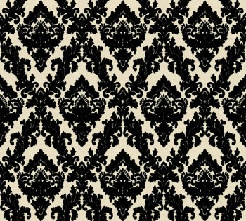 velours wallpaper AS Creation Castello 33582-6 black-cream little ornaments