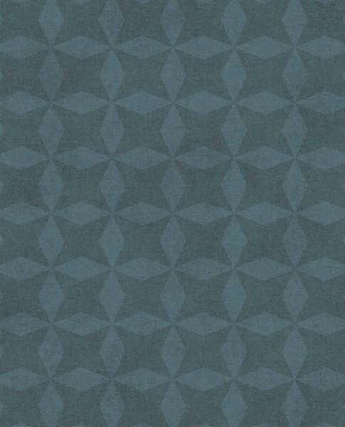 55-379023 Eijffinger Lino graphic pattern petrol non-woven wallpaper