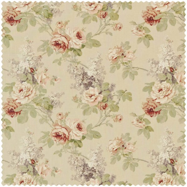 Rosen und Fliederblüten beige Dekostoff Sanderson - One Sixty DBARSO126