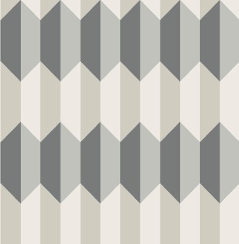 Grau und creame Vliestapete Grafisches Rauten Muster Charleston Rasch Textil 031800