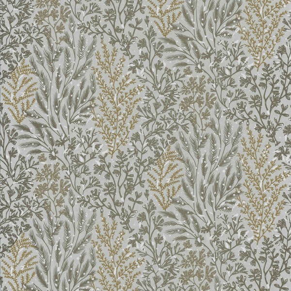 Wallpaper plant motifs fjord green