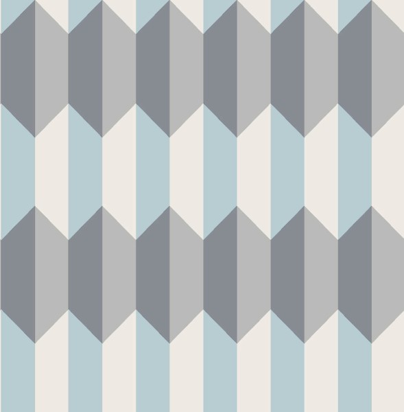 Rauten Grafik Grau und blau Tapete Charleston Rasch Textil 031812