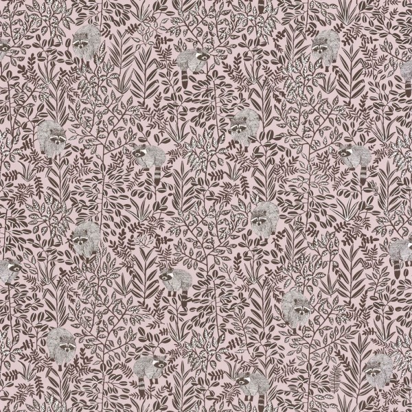 Texdecor Caselio - Hygge 36-HYG100544525 Wallpaper Old pink raccoons