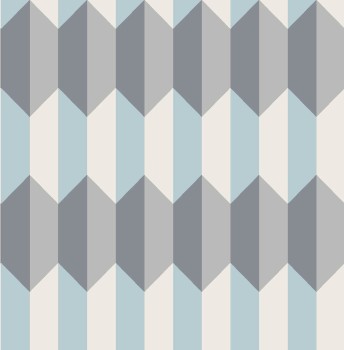 Rauten Grafik Grau und blau Tapete Charleston Rasch Textil 031812