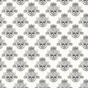 Weiß und schwarze Tapete Skull Grunge Essener G45365