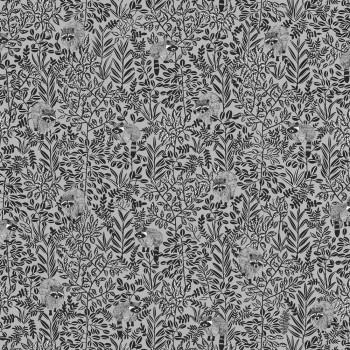 36-HYG100541212 Caselio - Hygge non-woven wallpaper raccoon gray black