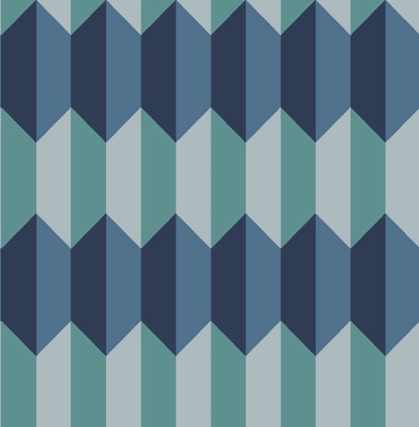 Classic graphic blue and turquoise wallpaper Charleston Rasch Textil 031802